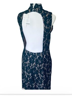 👗 NWT Oh My Love Black Lace Heartbreaker Lace Sheath backless dress